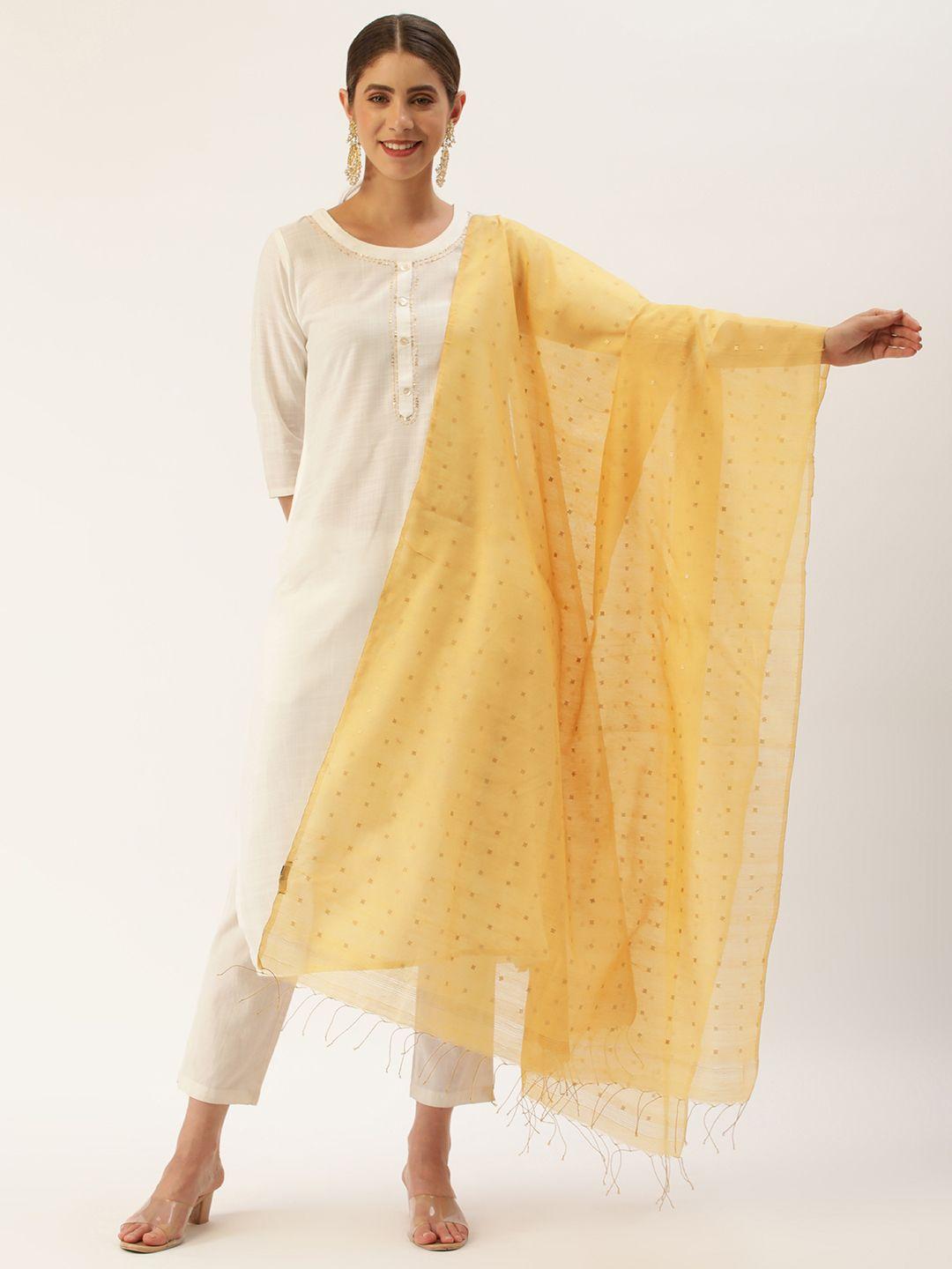arteastri ethnic motifs woven design cotton silk dupatta