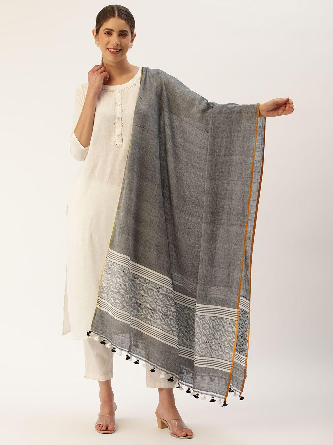 arteastri ethnic motifs woven design pure cotton dupatta