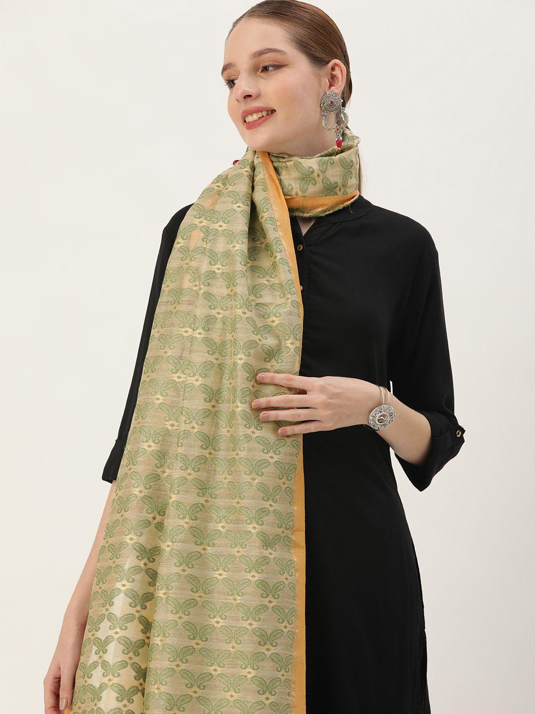 arteastri paisley printed cotton silk dupatta