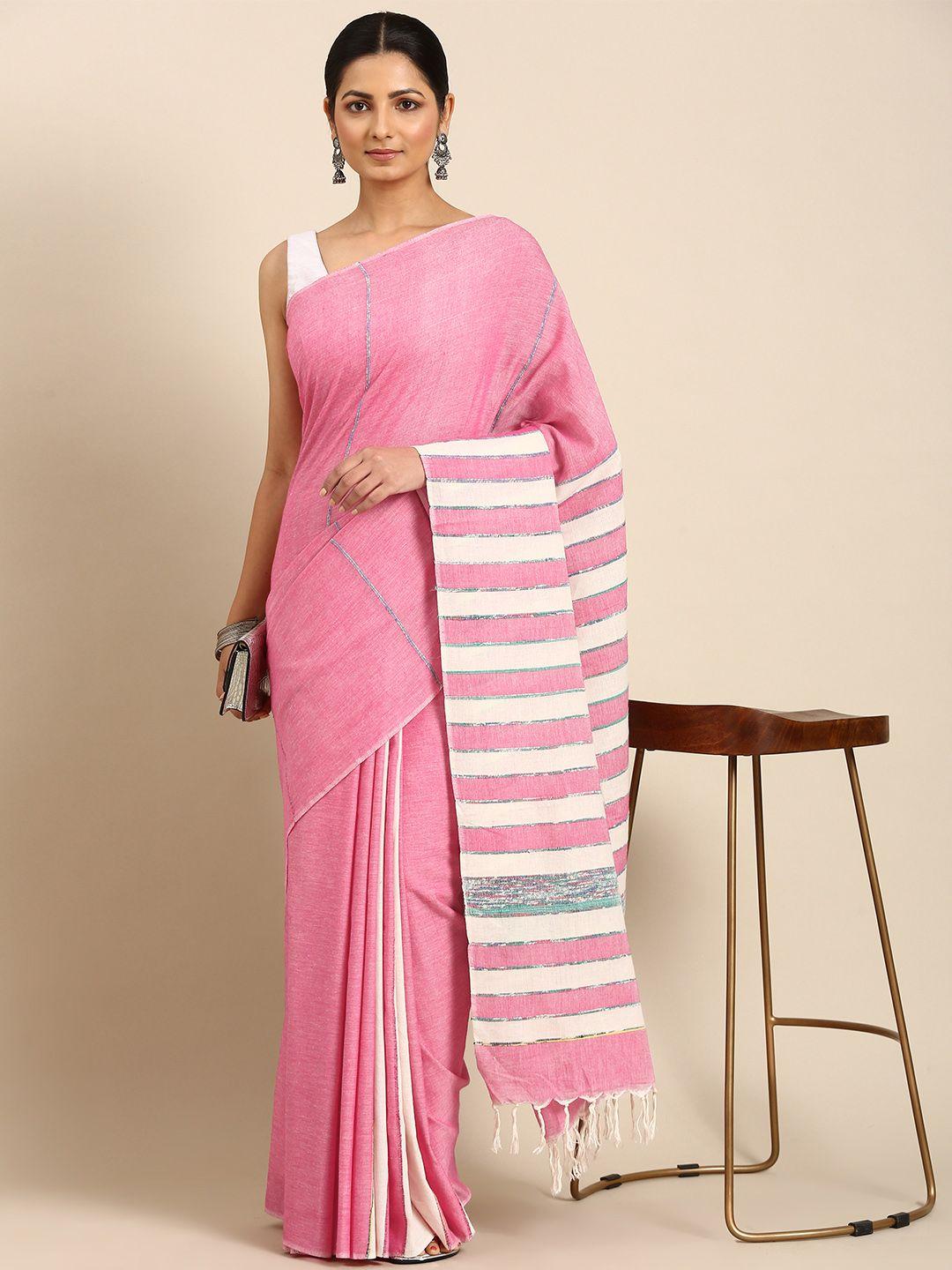 arteastri striped pure cotton kheesh saree