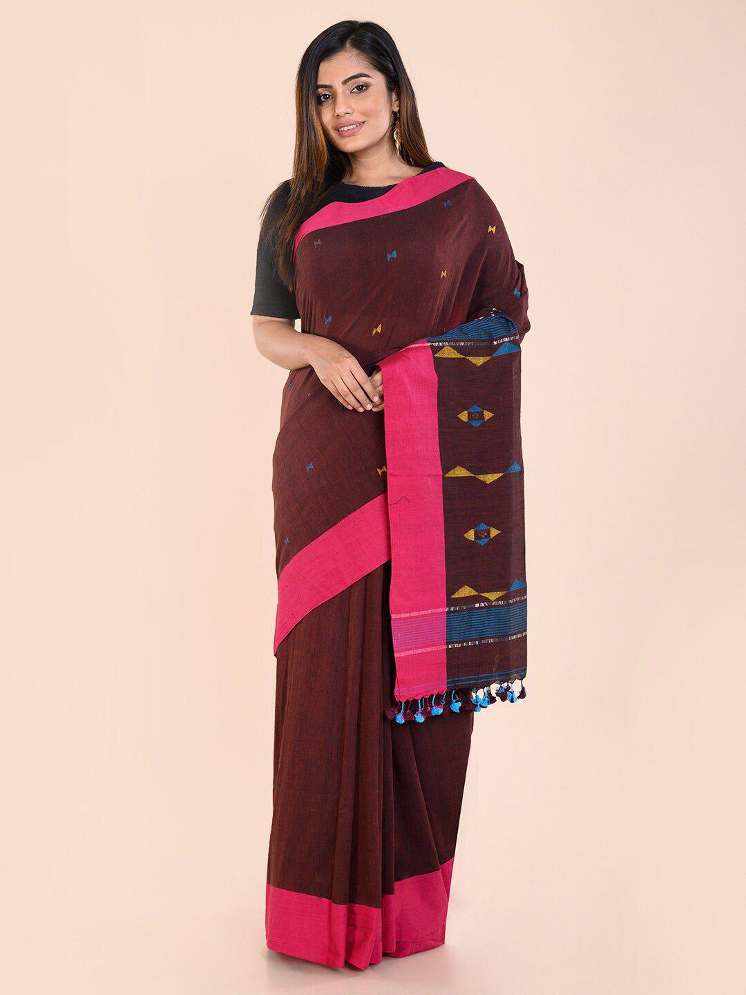 arteastri woven design pure cotton jamdani saree