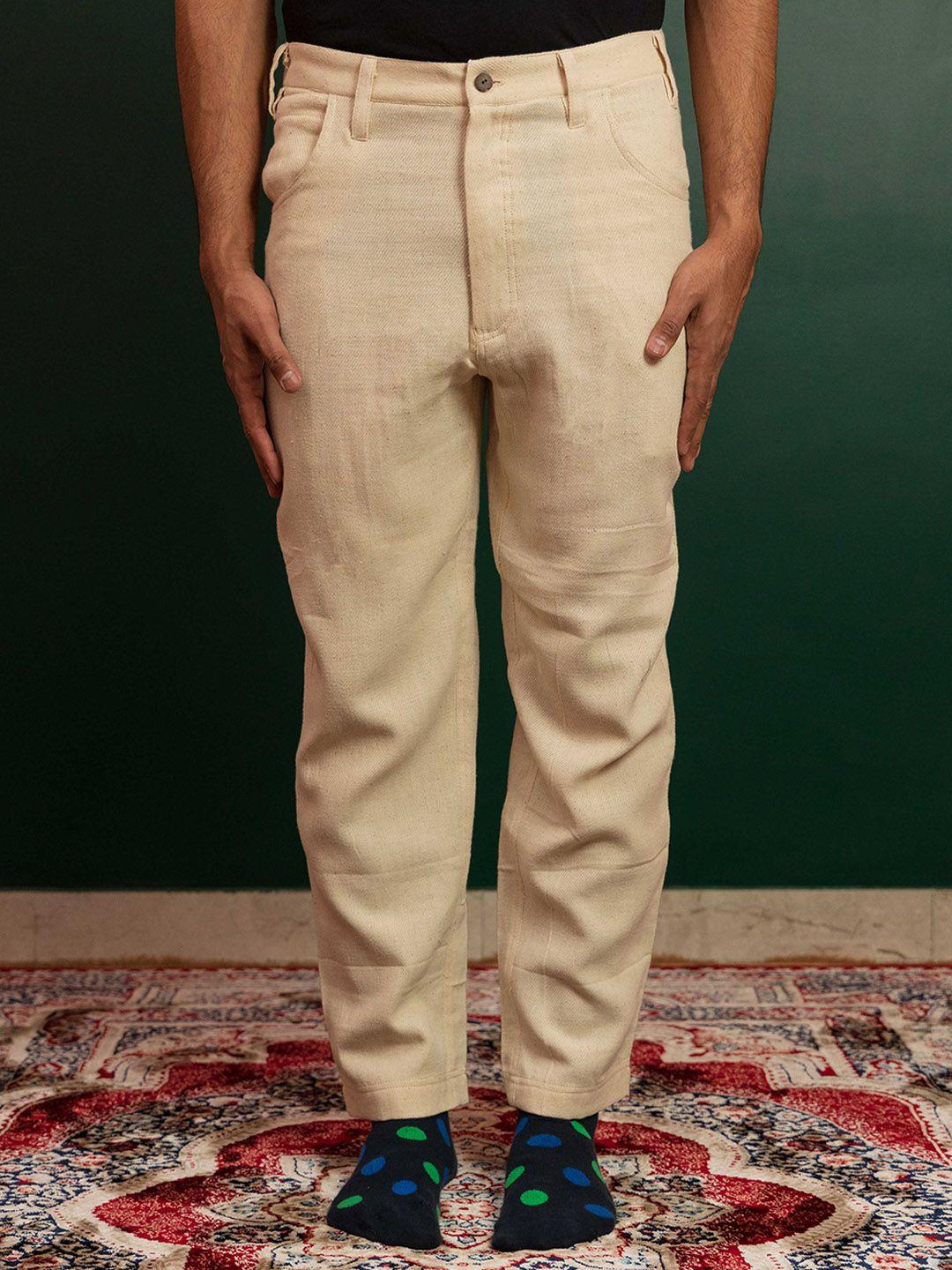 artless men tailored tapered fit cotton denim trousers