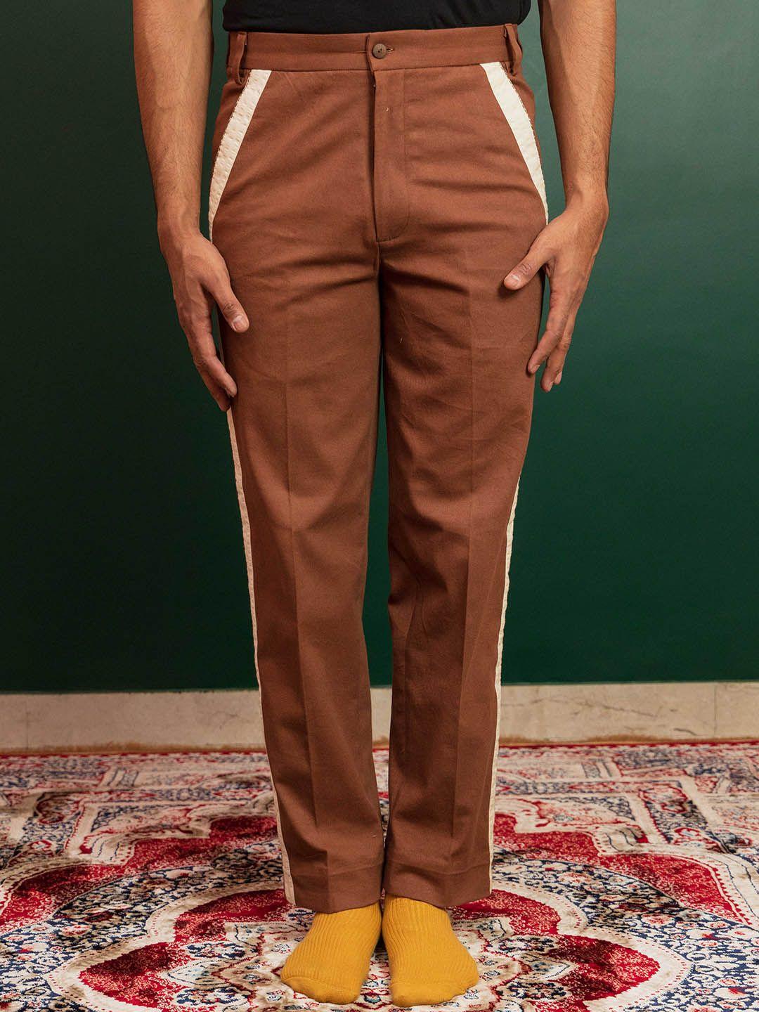 artless men tailored tapered fit cotton twill trousers