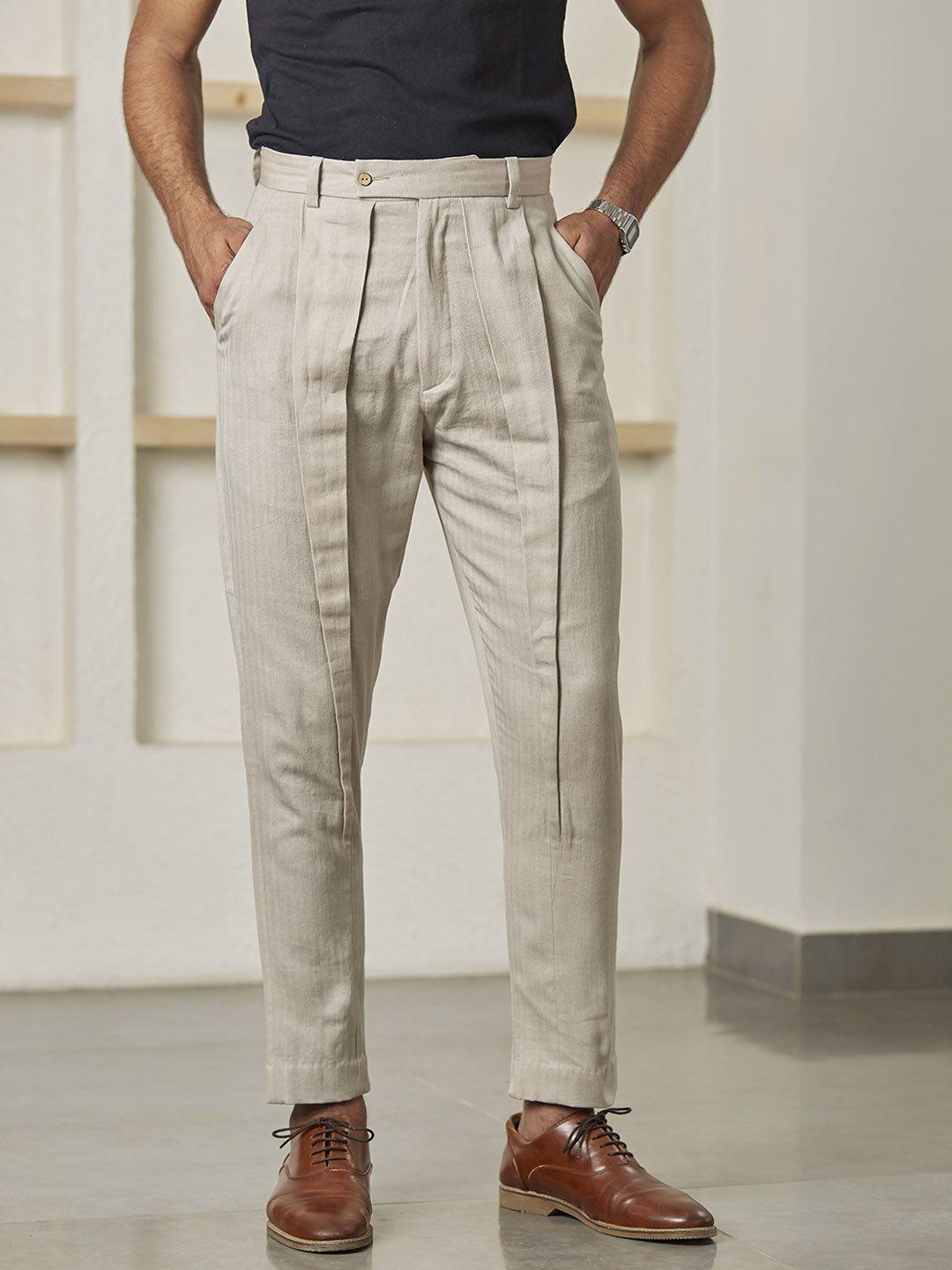 artless men tailored tapered fit hemp trousers