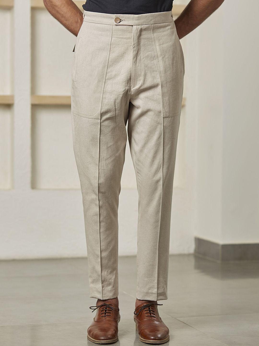artless men tailored tapered fit hemp trousers
