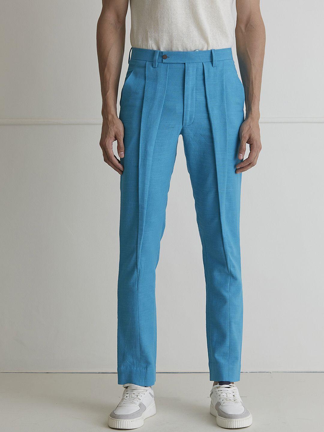 artless men tailored tapered fit pleated hemp trousers