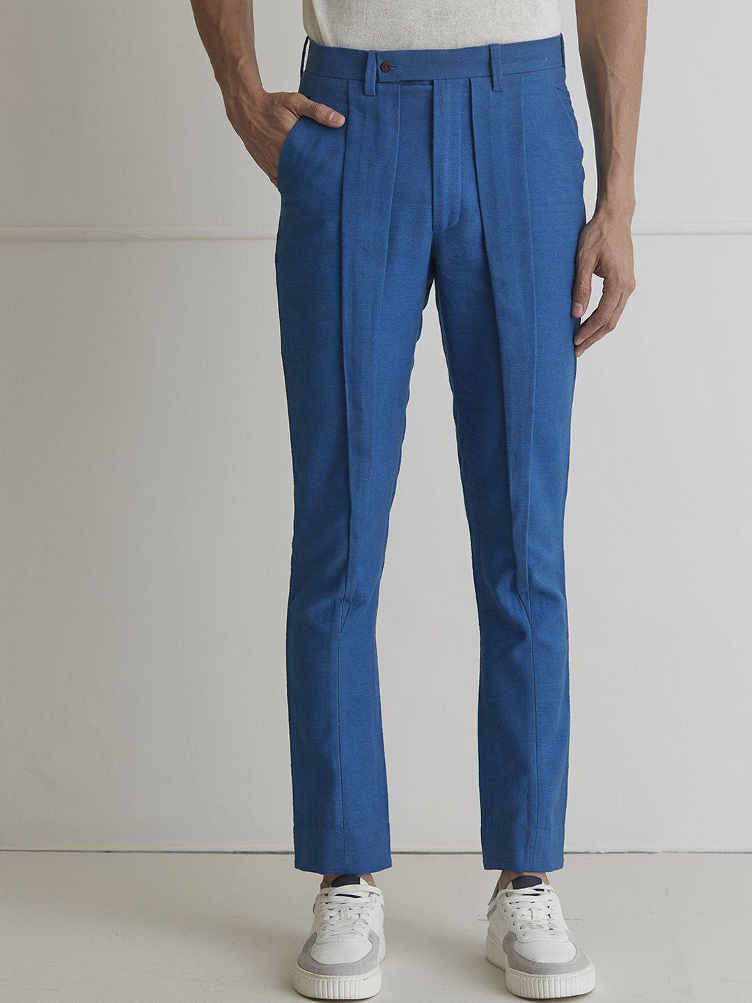 artless men tailored tapered fit pleated hemp trousers