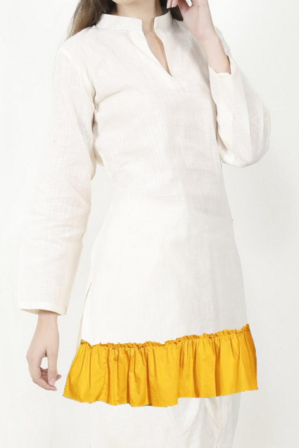 arushi white smart ethnic top