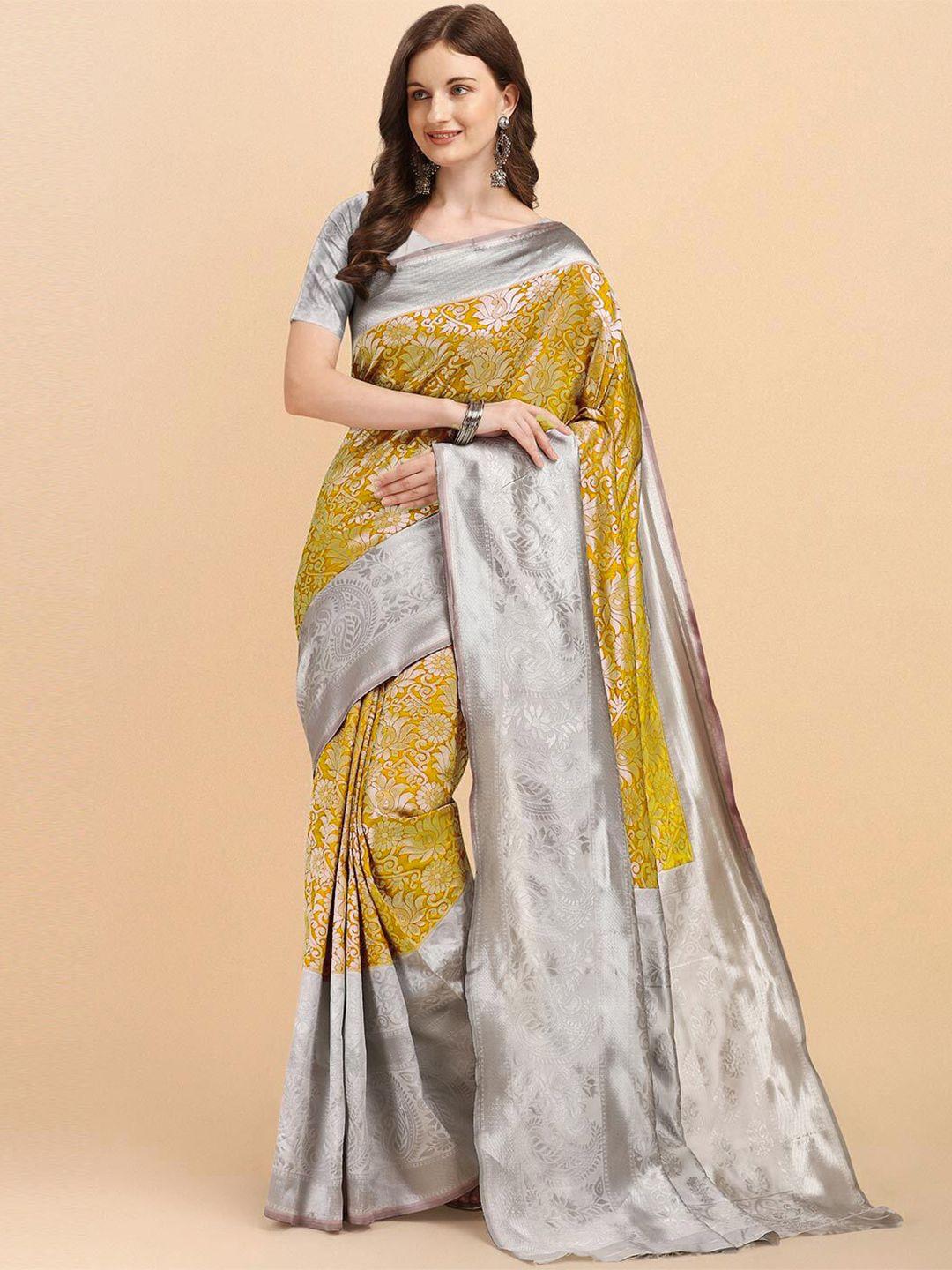aryanari floral woven design zari banarasi saree