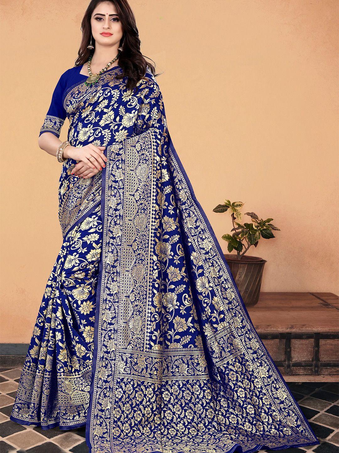 aryanari floral woven design zari banarasi saree