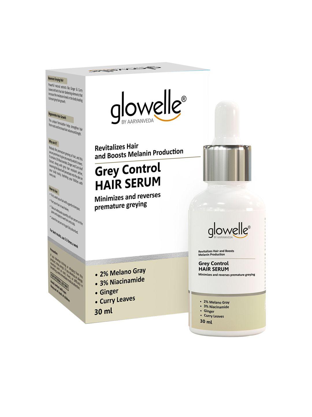 aryanveda glowelle grey coverage hair serum to revitalize hair with ginger - 30 ml