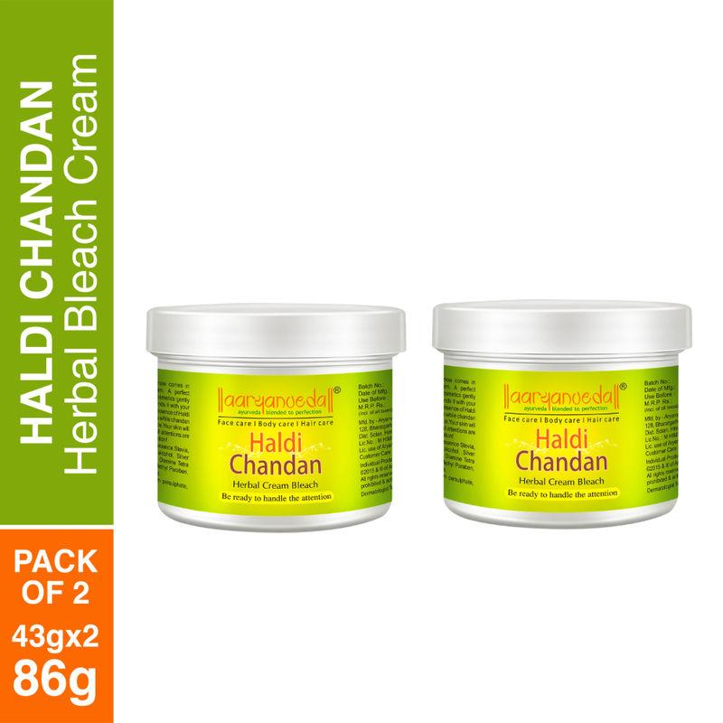 aryanveda haldi chandan bleach cream with turmeric for anti-inflammatory (pack of 2)