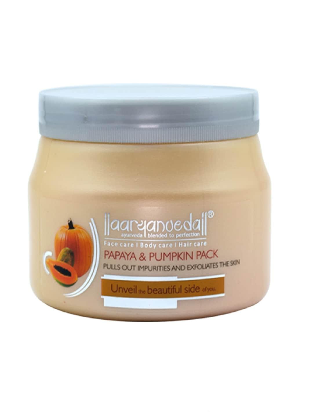 aryanveda papaya pumpkin face pack for deep purification & dead skin cells - 400 g