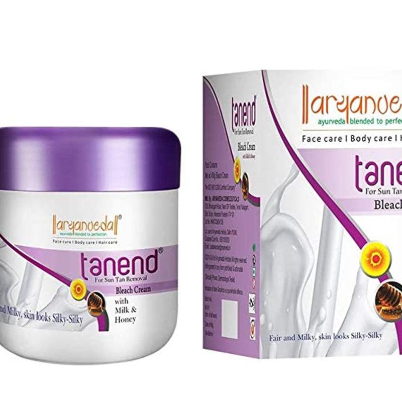 aryanveda tanend bleach cream with milk & honey for smoothening, tightens pores (pack of 2)