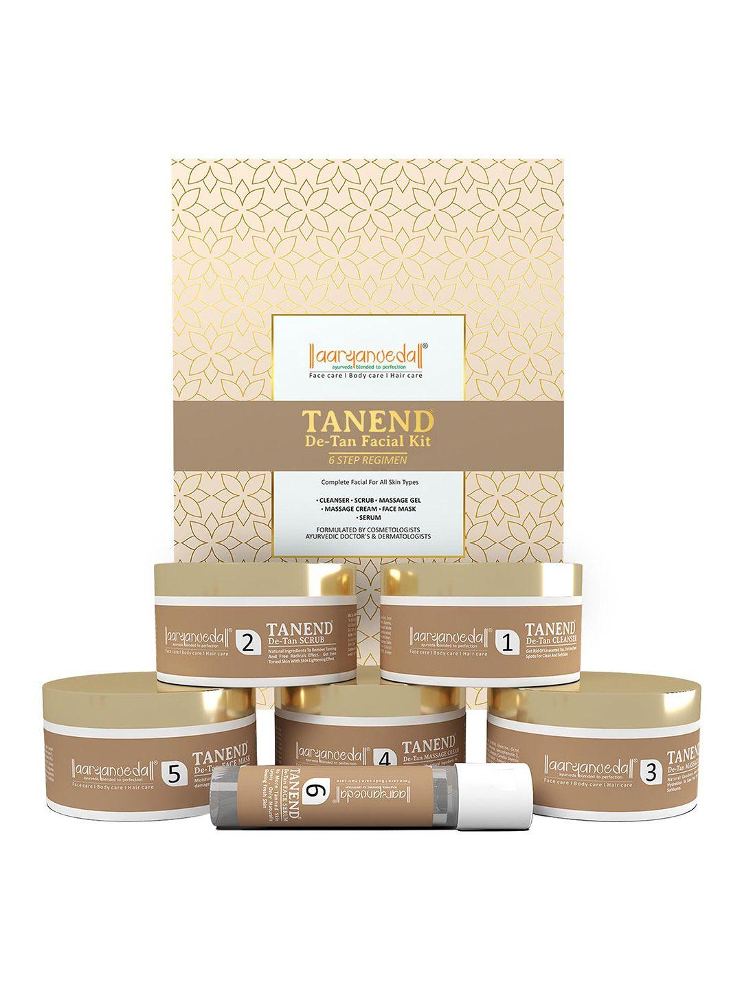 aryanveda de-tan complete solution with 6 step regimen facial kit - 260 g