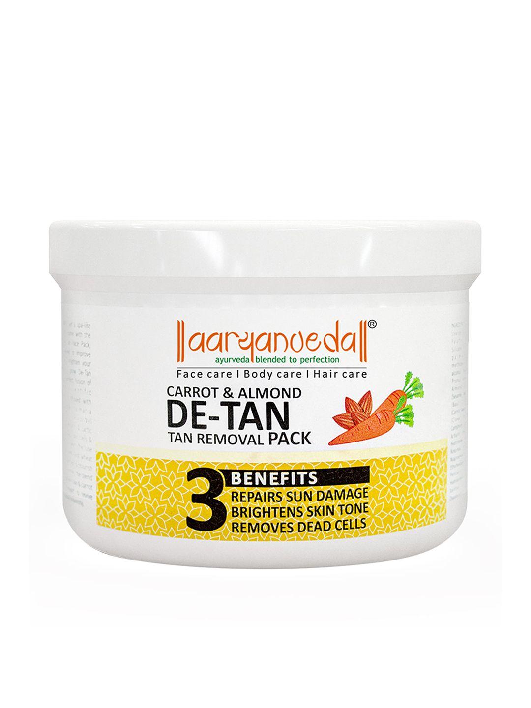 aryanveda de-tan face pack with carrot & almond for tan removal & glowing face - 200 g