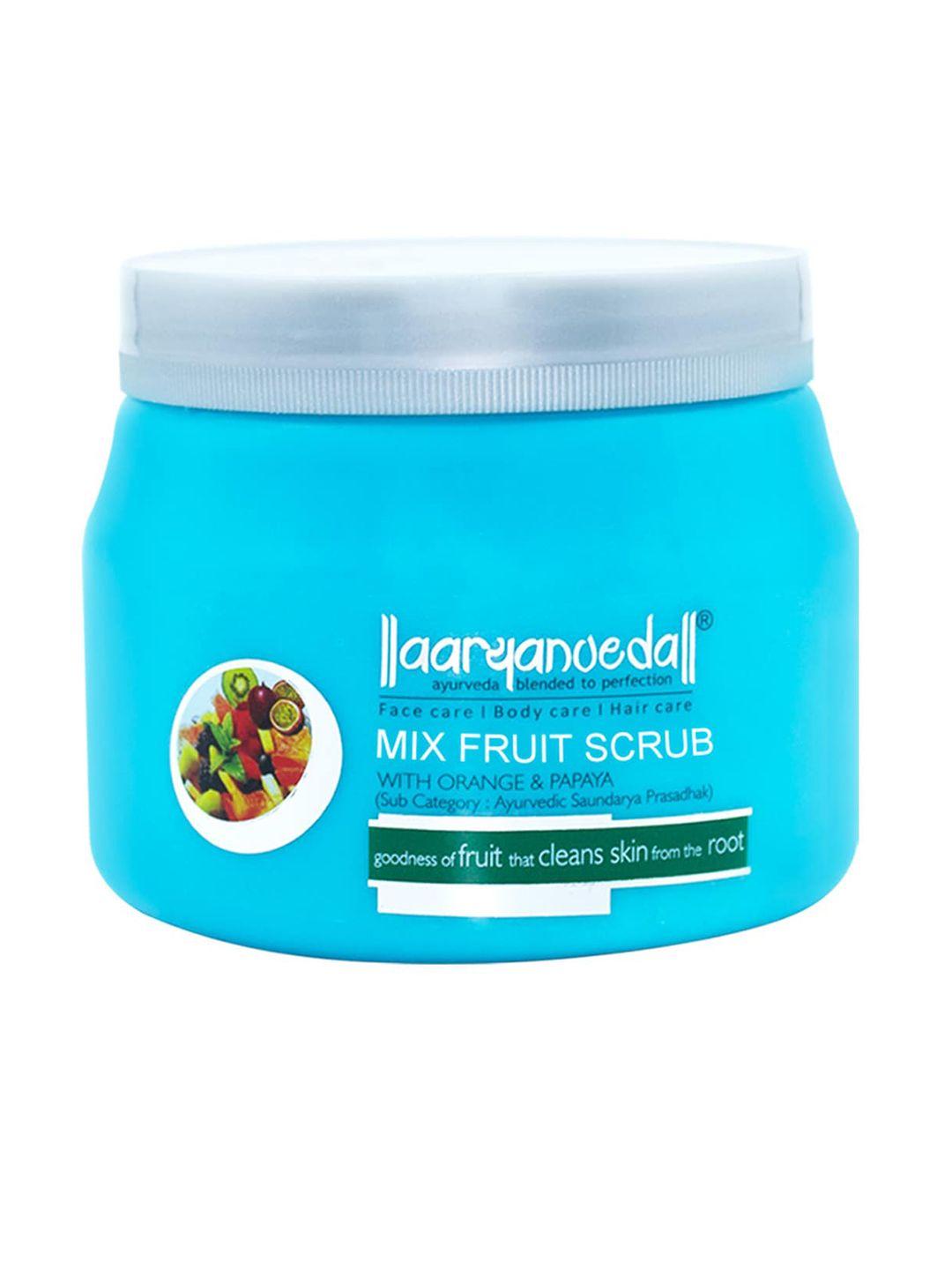 aryanveda mix fruit scrub to remove dead skin & cleans skin deeply - 400 g