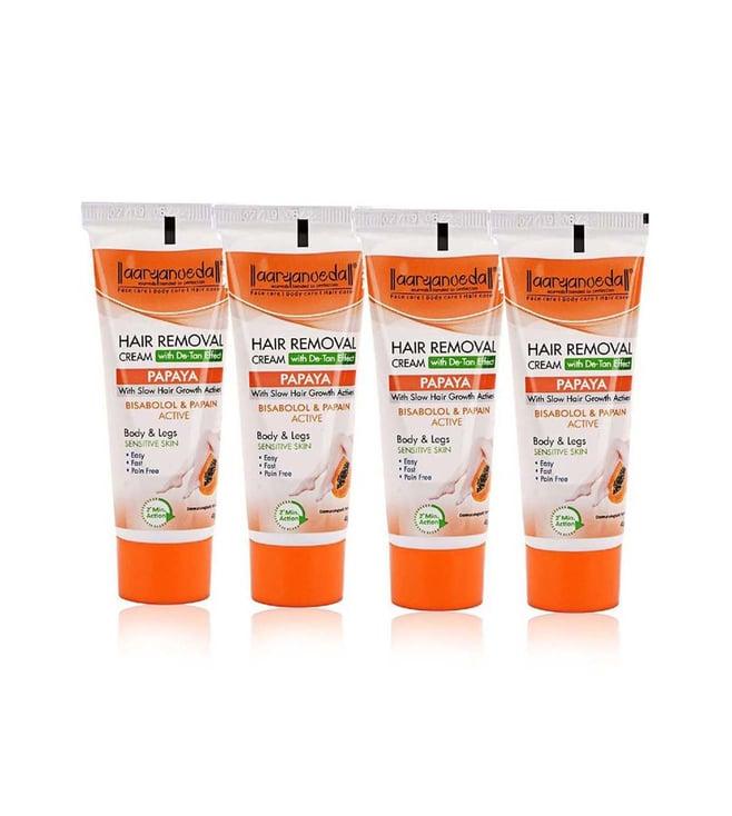 aryanveda papaya hair removal cream (pack of 4)