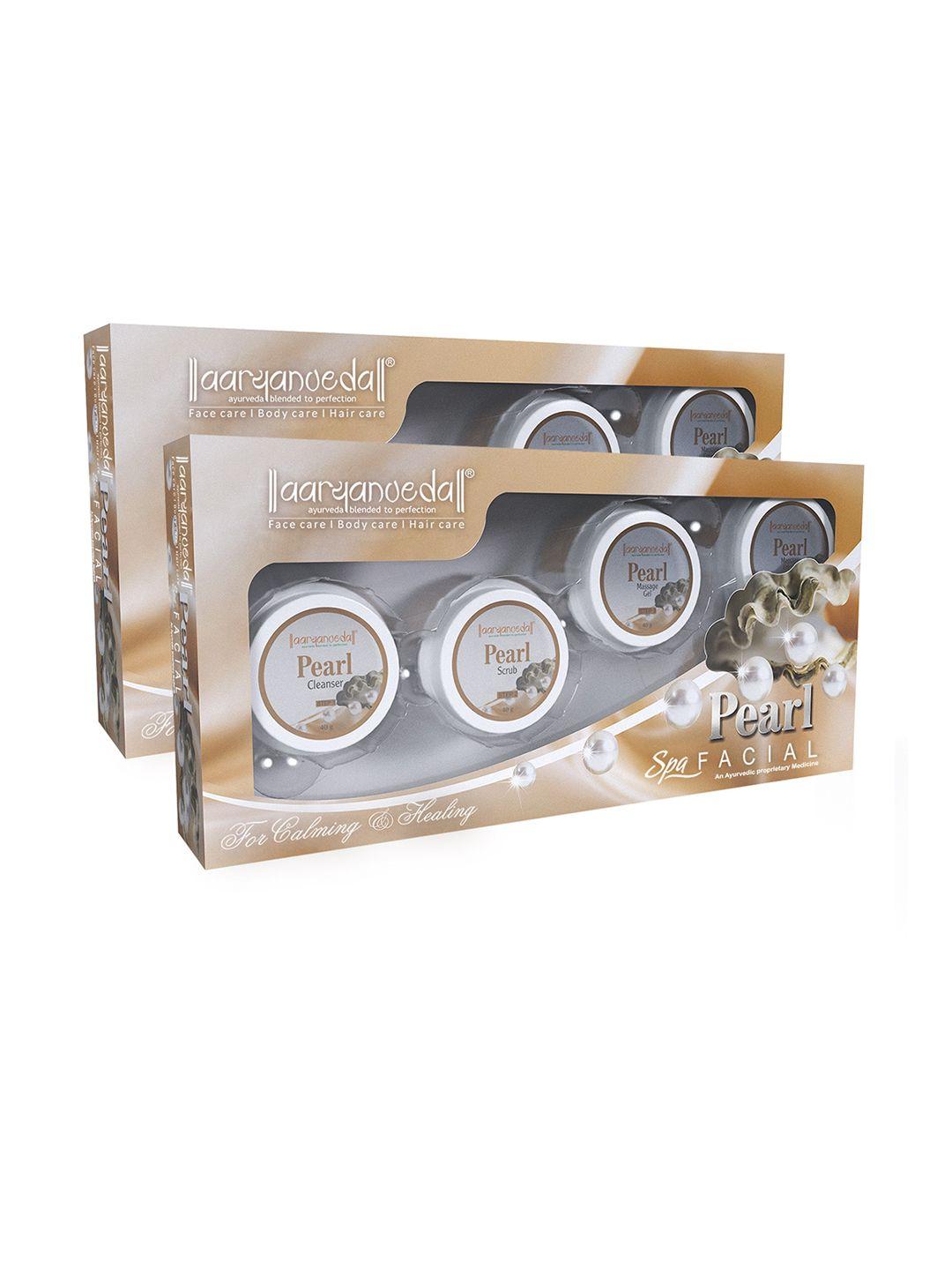 aryanveda set of 2 pearl facial kit with walnut extract to improves skin complexion -210 g