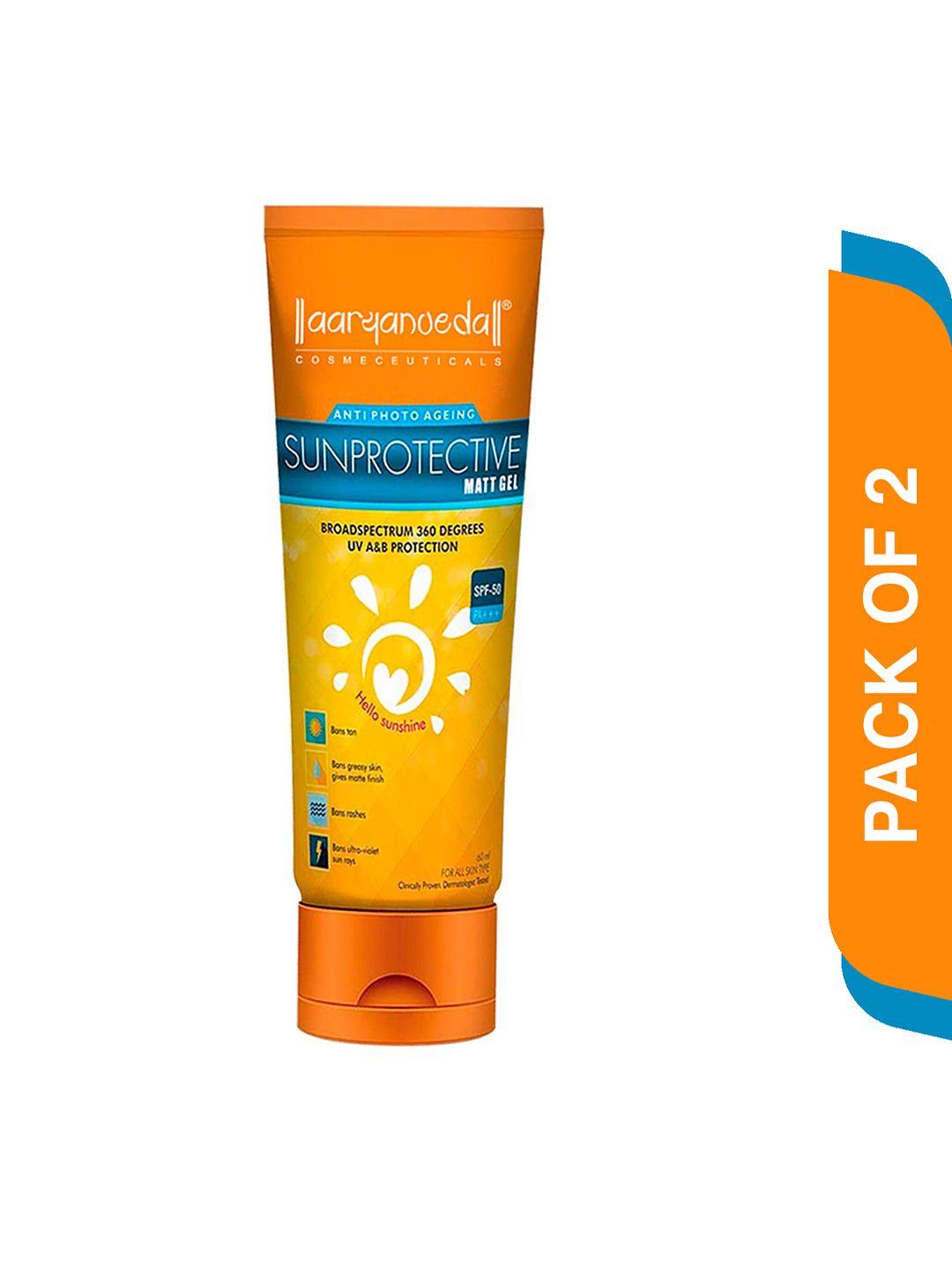 aryanveda set of 2 sunprotective sunscreen spf50 pa+++ 120ml