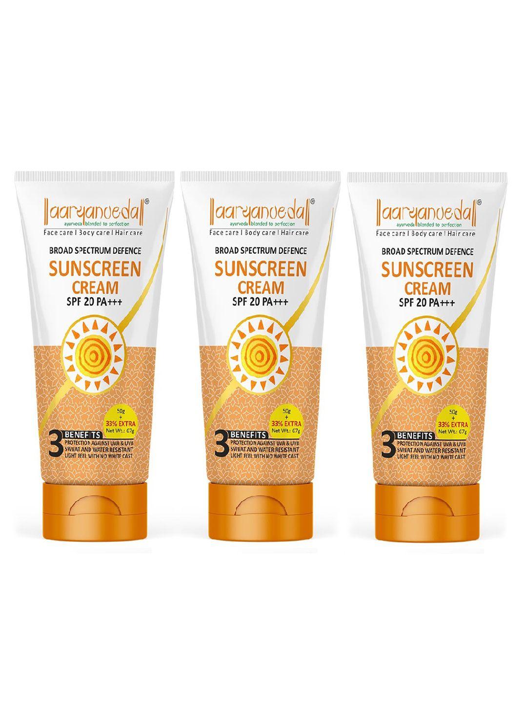 aryanveda set of 3 spf20 & protection against uvb pa+ uva sunscreen