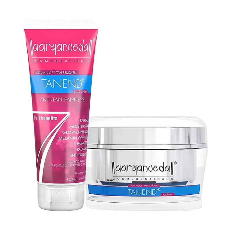 aryanveda tanend face wash & face cream for removes sun tan