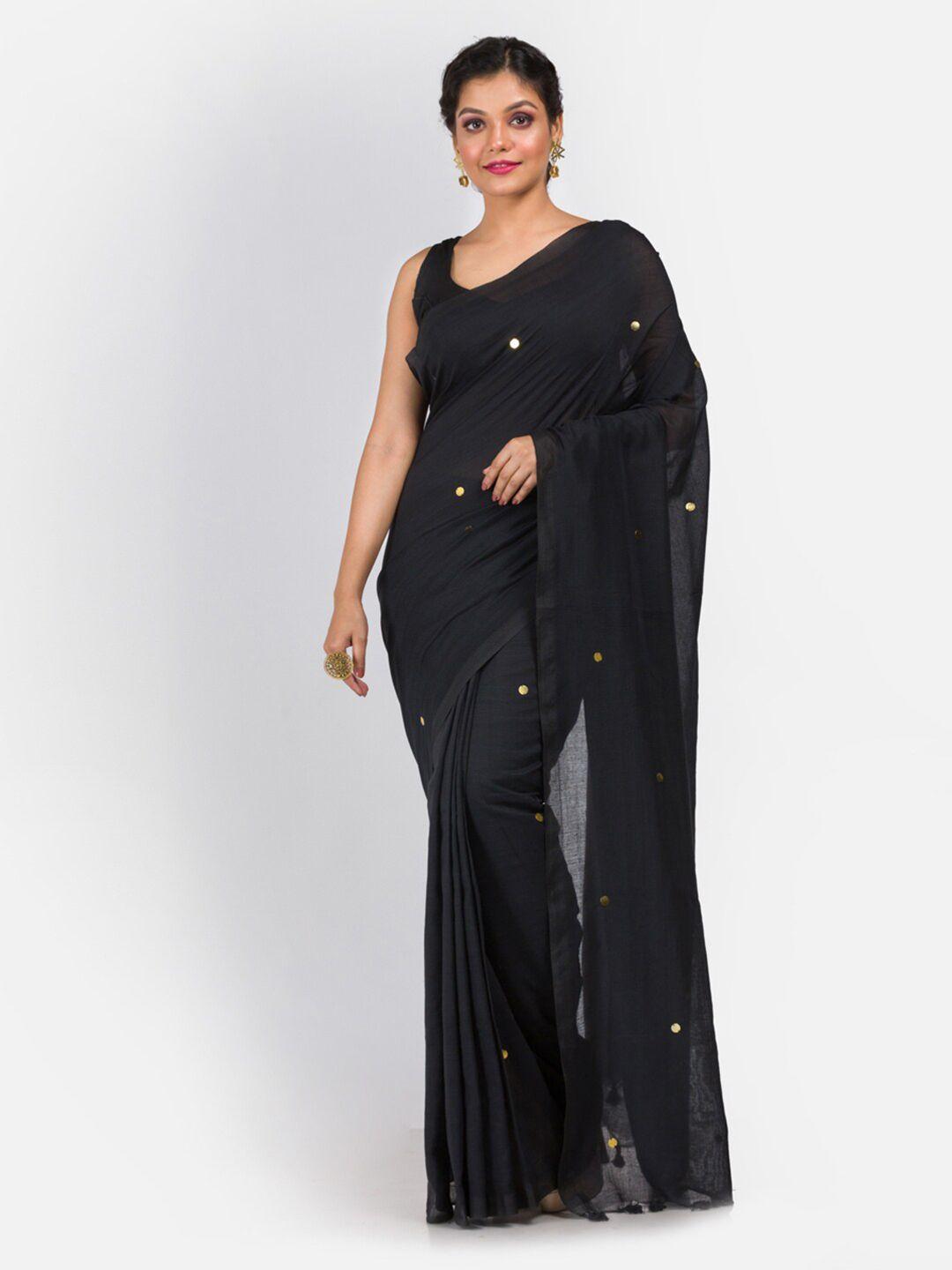 aryavart embellished sequinned pure cotton saree