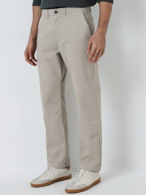 ascot by westside beige relaxed-fit mid-rise cotton blend chinos