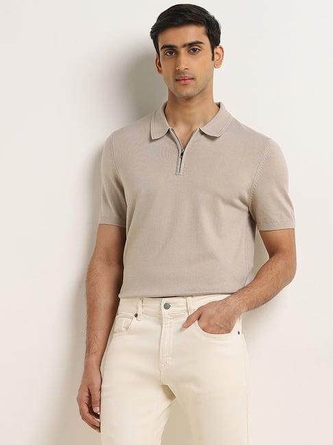 ascot by westside beige relaxed-fit polo t-shirt