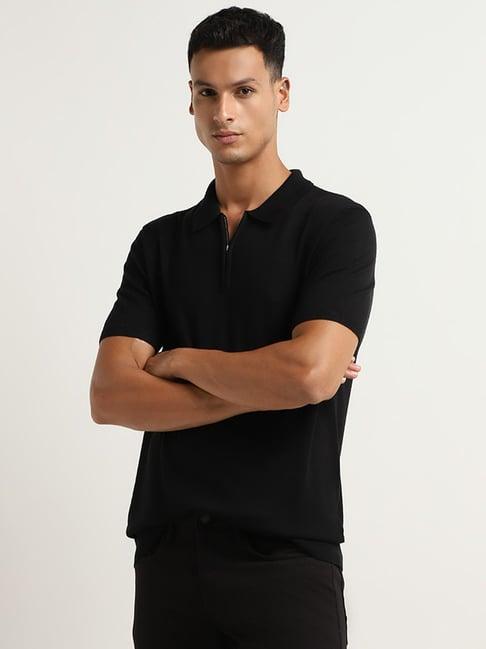 ascot by westside black relaxed-fit polo t-shirt