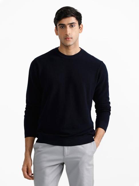ascot by westside dobby indigo relaxed fit sweater