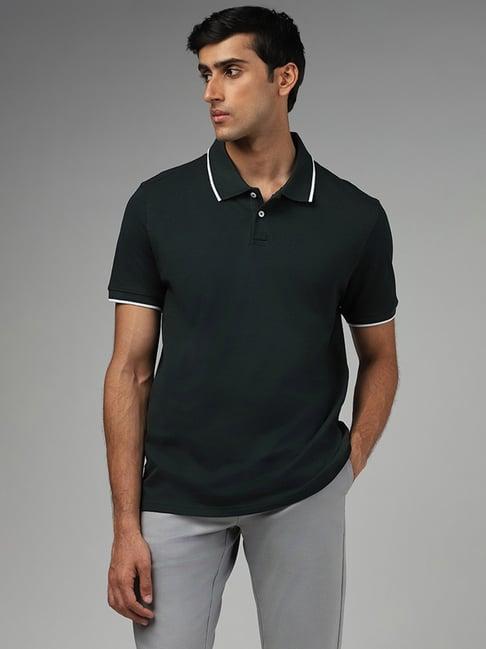 ascot by westside emerald green relaxed fit polo t-shirt