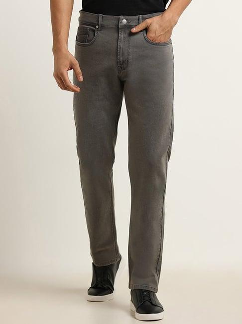 ascot by westside grey relaxed fit mid-rise jeans