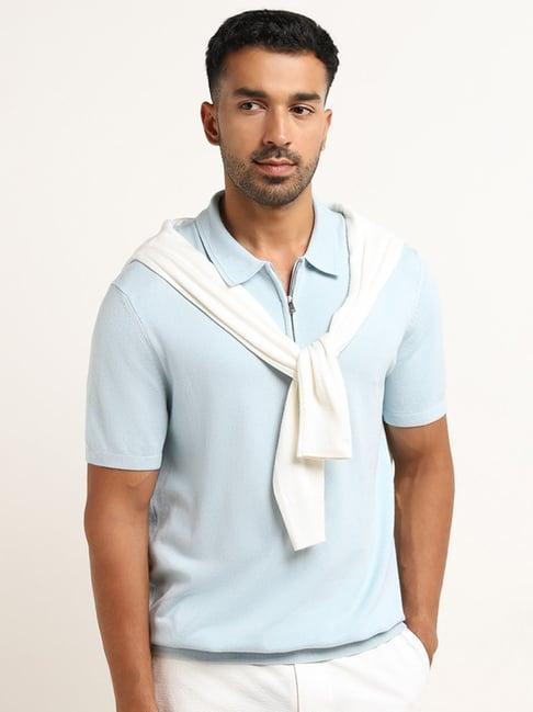 ascot by westside light blue relaxed-fit polo t-shirt