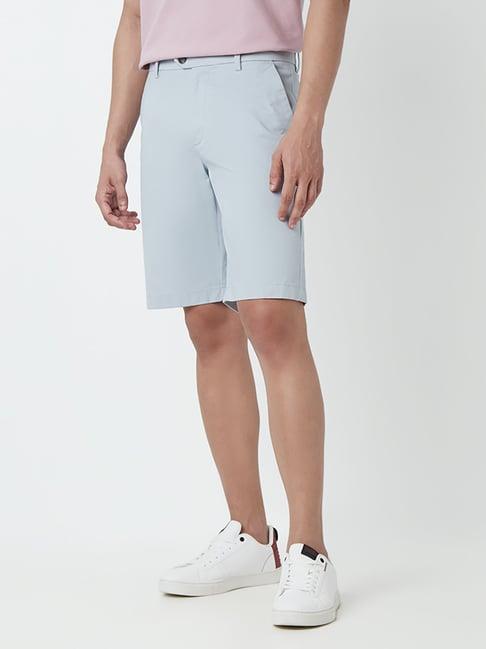 ascot by westside light blue relaxed fit shorts