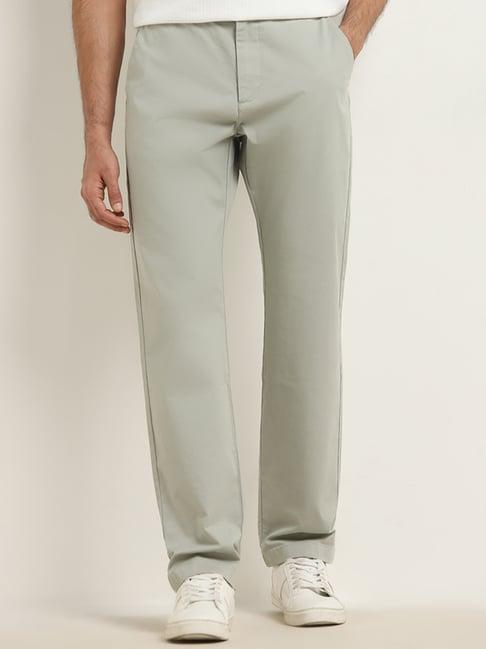 ascot by westside light sage relaxed-fit mid-rise cotton blend chinos