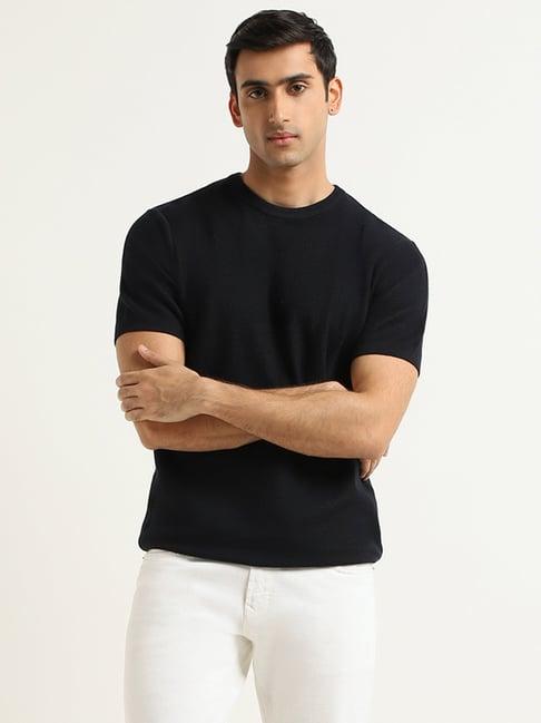 ascot by westside navy knitted relaxed fit t-shirt