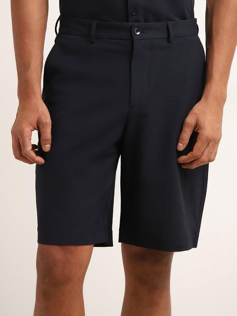 ascot by westside navy relaxed fit mid-rise shorts