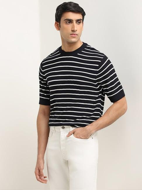 ascot by westside navy striped relaxed-fit t-shirt