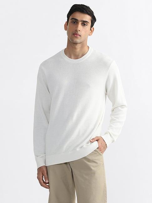 ascot by westside off-white zen relaxed fit sweater