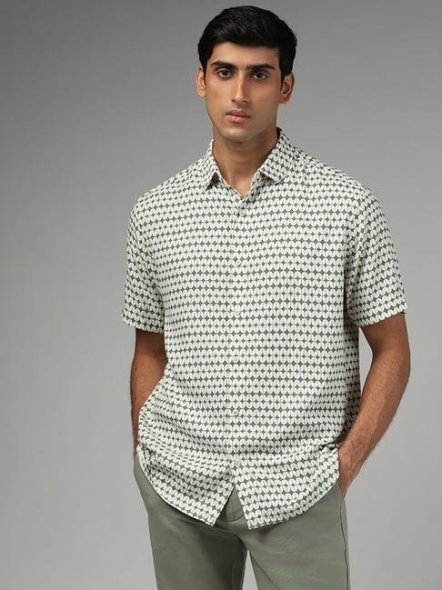 ascot by westside sage geometric printed relaxed fit shirt