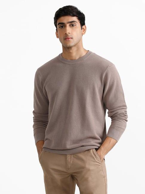 ascot by westside taupe zen relaxed fit sweater