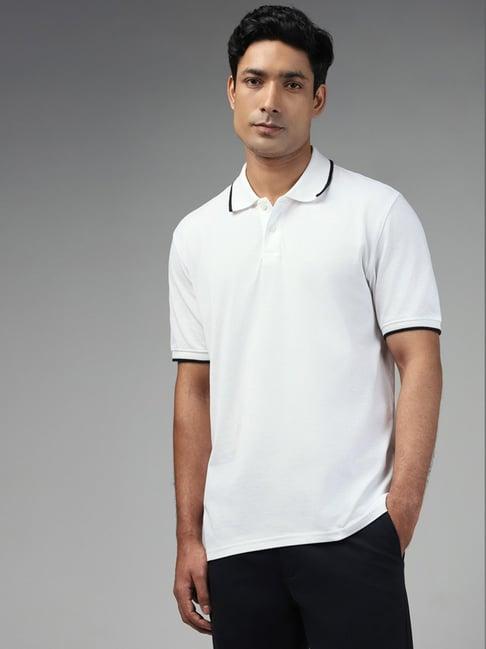 ascot by westside white relaxed fit polo t-shirt