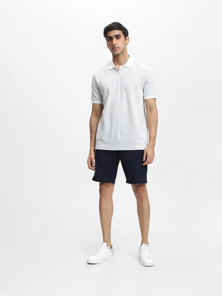 ascot navy casual relaxed fit shorts