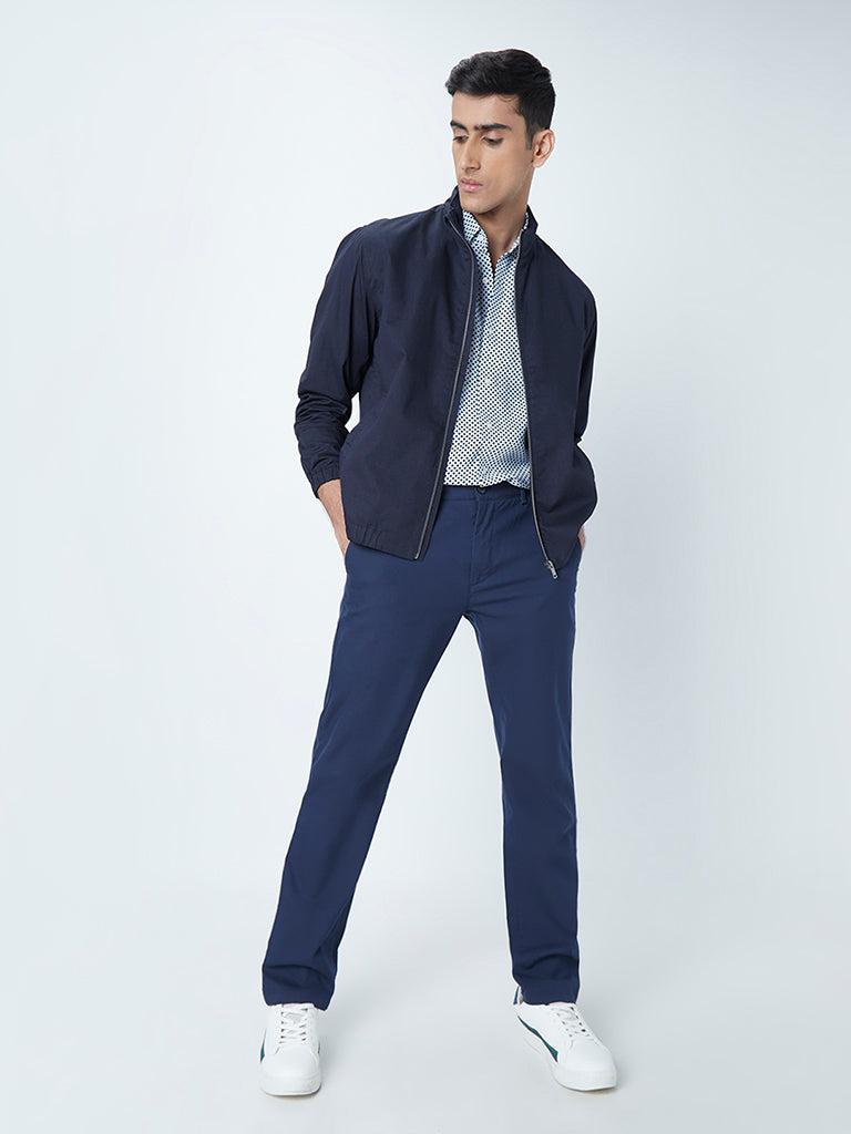 ascot navy relaxed-fit jacket