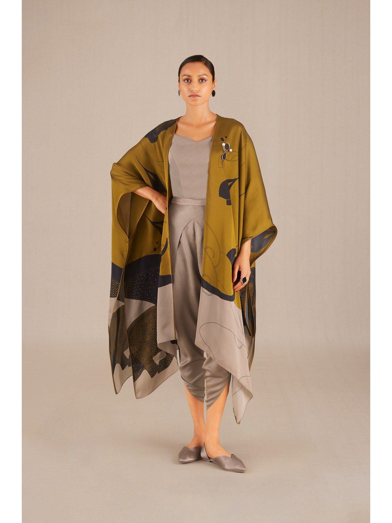 asfa grey cape co-ord (set of 3)