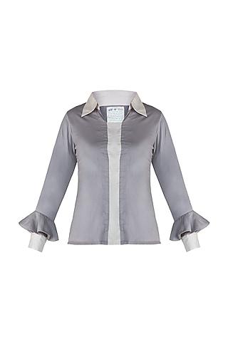 ash grey button down blouse
