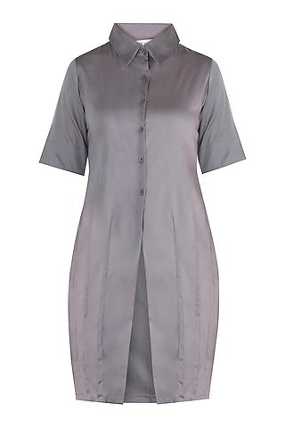 ash grey straight fit tunic dress
