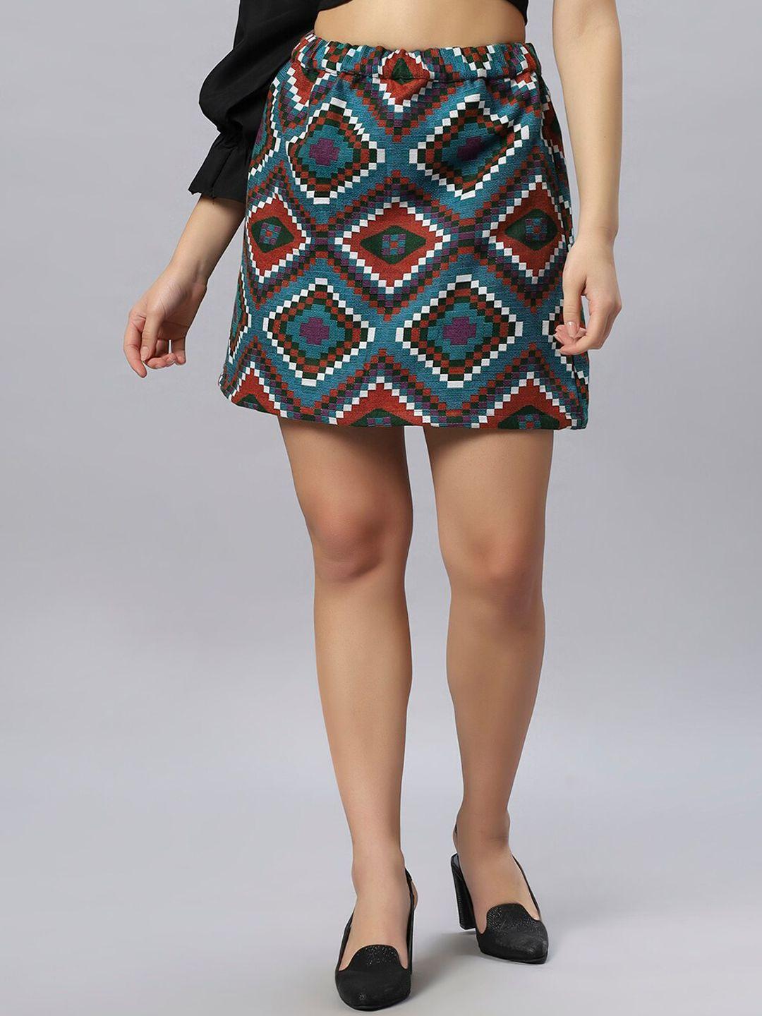 ashtag printed a-line mini skirt