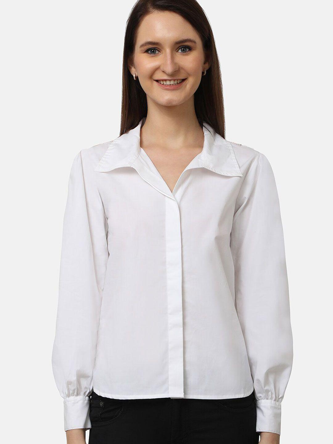 ashtag bishop sleeve smart opaque semiformal shirt